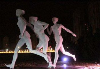 达州优雅靓丽的女性不锈钢跑步雕塑