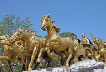 达州中领雕塑：精美古典马车铜雕