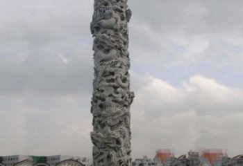 达州精美仿古盘龙柱石雕