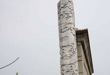 达州精美艺术品，象征霸气，盘龙柱石雕