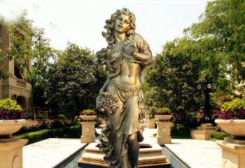 达州华丽蓬勃的铜雕女神像