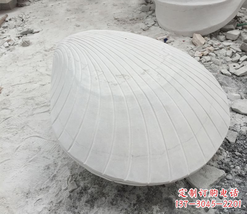 达州用贝壳雕刻出美丽的汉白玉雕塑