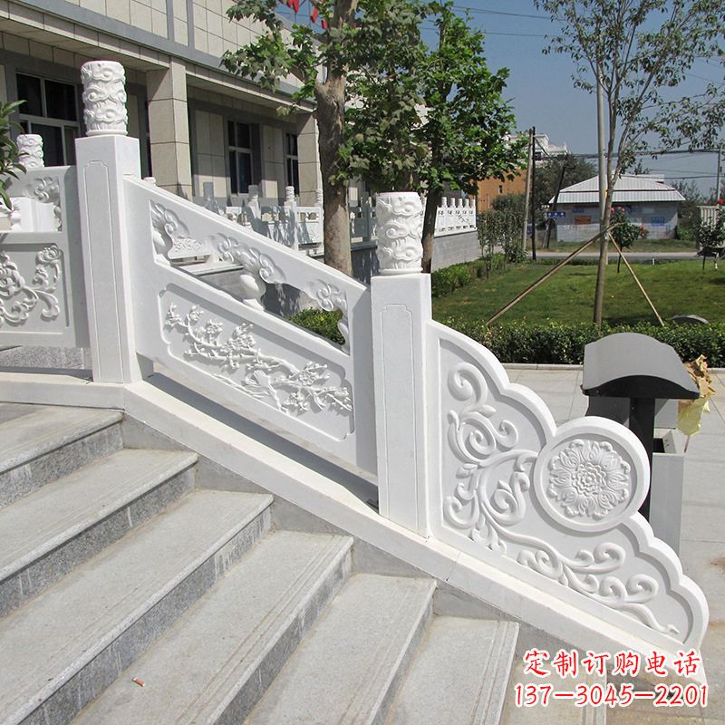 达州精美定制,汉白玉大理石栏板雕塑