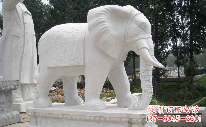 达州汉白玉大象雕塑