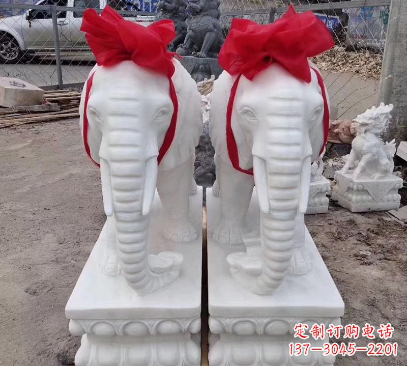 达州汉白玉大象石雕