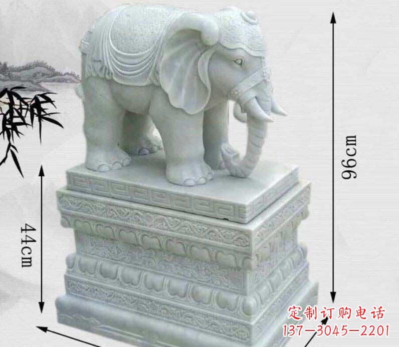 达州汉白玉大象门口镇宅石雕