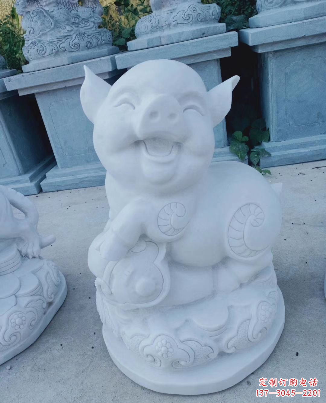 达州领雕塑--汉白玉公园动物十二生肖石雕