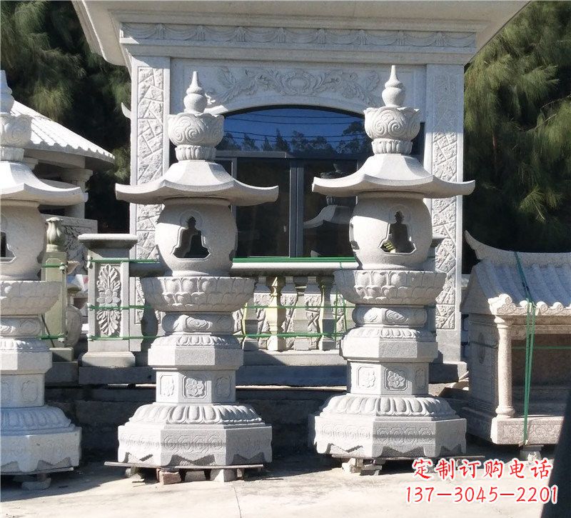 达州汉白玉公园灯笼雕塑