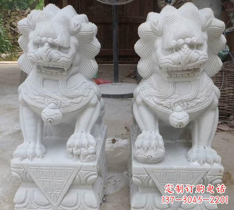 达州汉白玉古代狮子雕塑