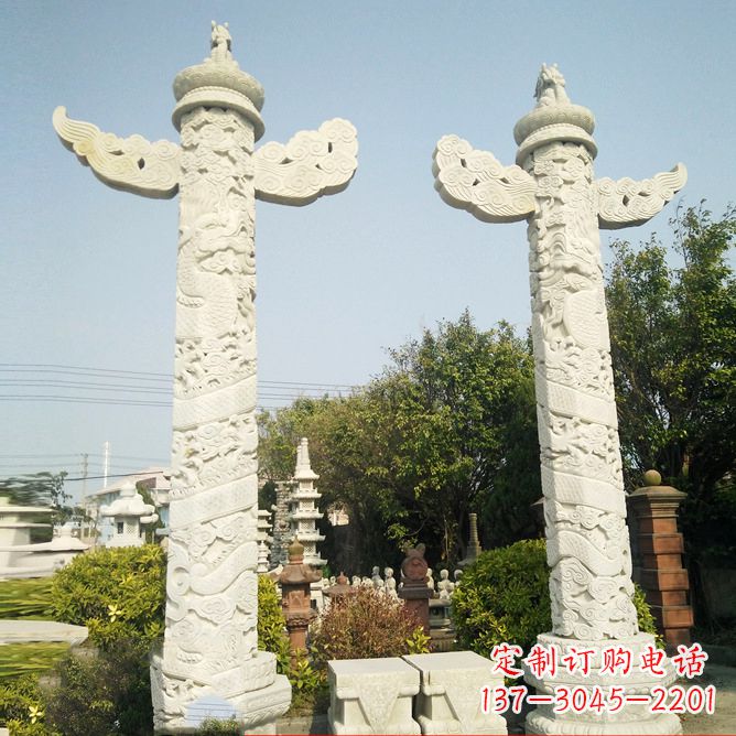 达州汉白玉华表石雕塑