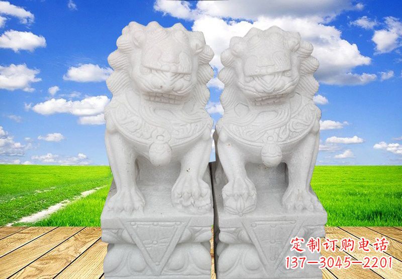 达州汉白玉狮子雕塑表达勇士之气