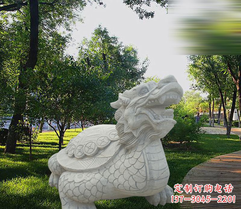 达州中领雕塑——汉白玉龙龟石雕