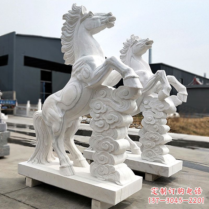 达州精美马踏祥云石雕,栩栩如生
