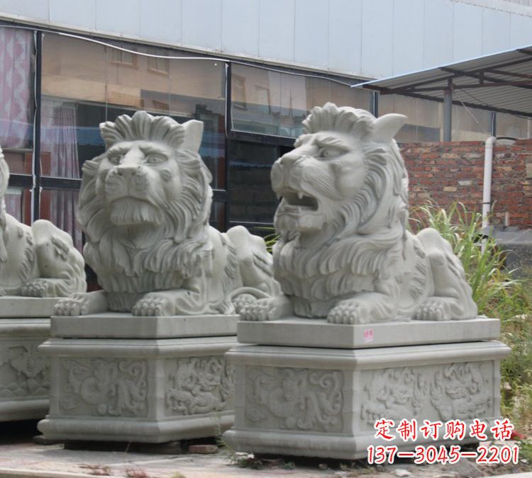 达州汉白玉欧式狮子石雕