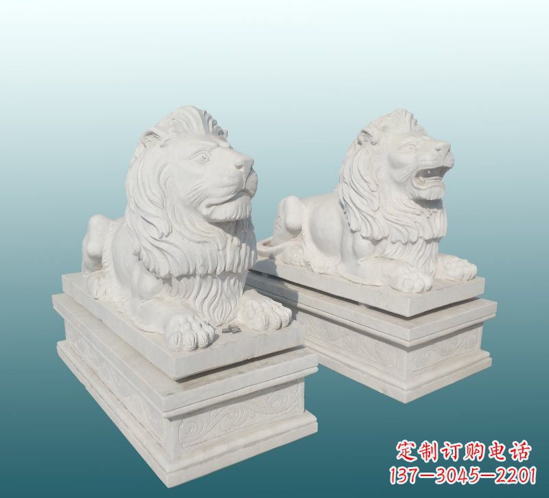 达州汉白玉狮子雕塑,来自中领雕塑精美设计