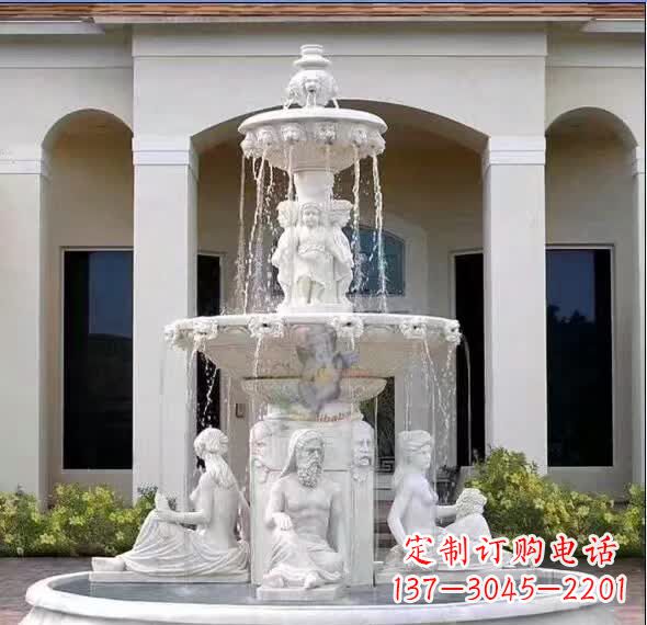 达州汉白玉人物喷泉雕塑