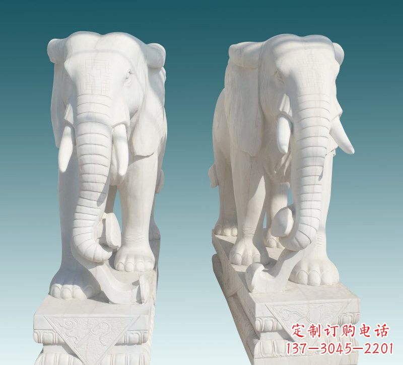 达州昂贵的汉白玉大象雕塑,招财又招福