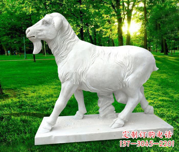 达州中领雕塑:精美山羊石雕