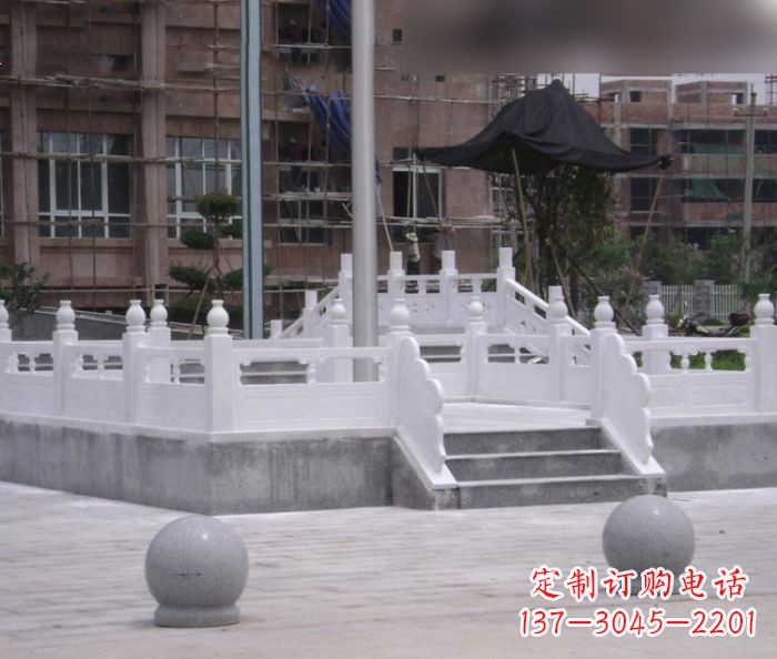 达州汉白玉校园升旗台石雕