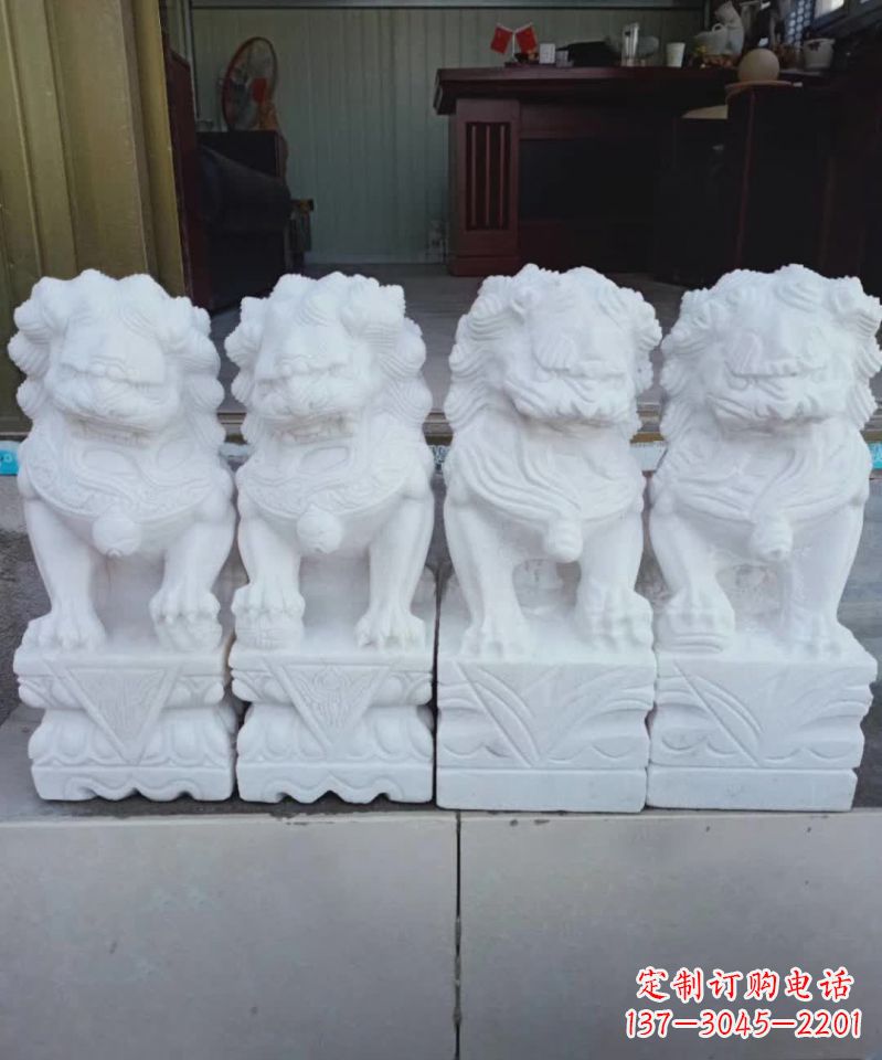 达州汉白玉狮子雕塑1