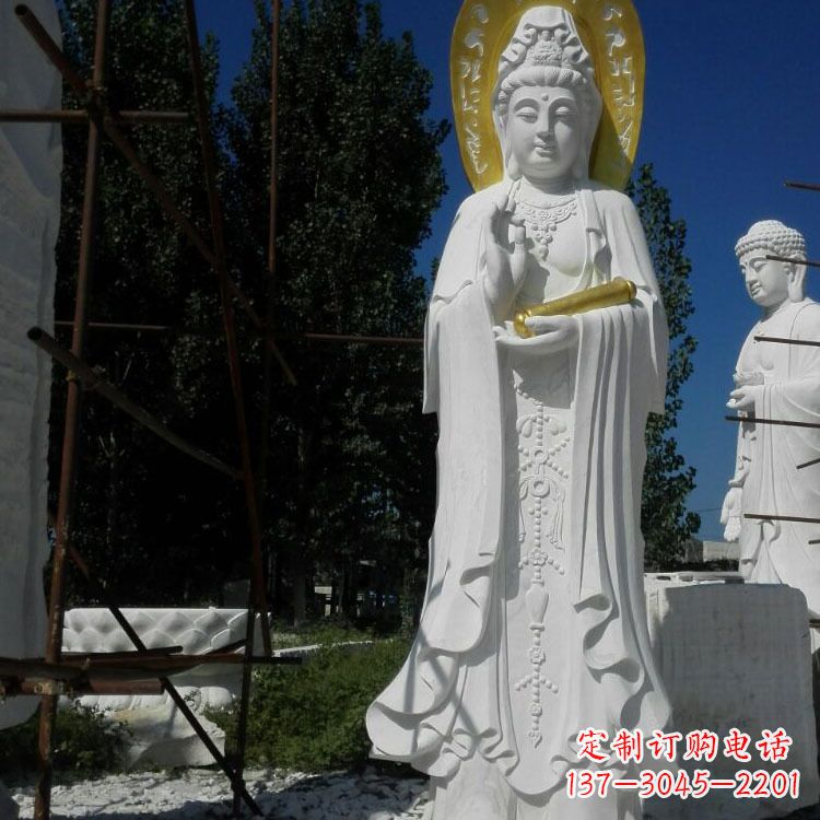达州汉白玉石雕佛像石头观音
