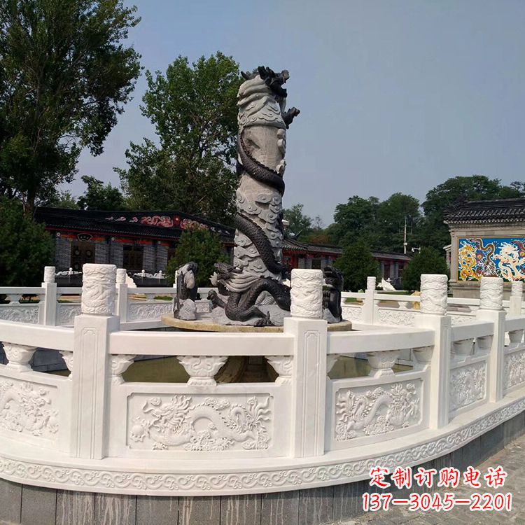 达州汉白玉石雕栏板护栏