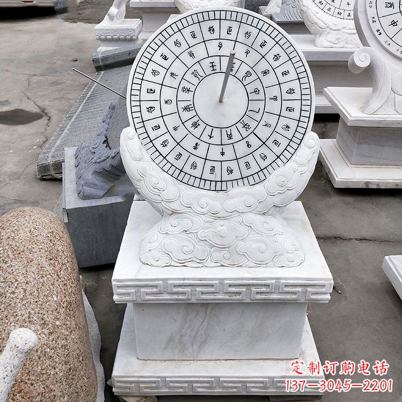 达州汉白玉石日晷雕塑,专属的精美记忆