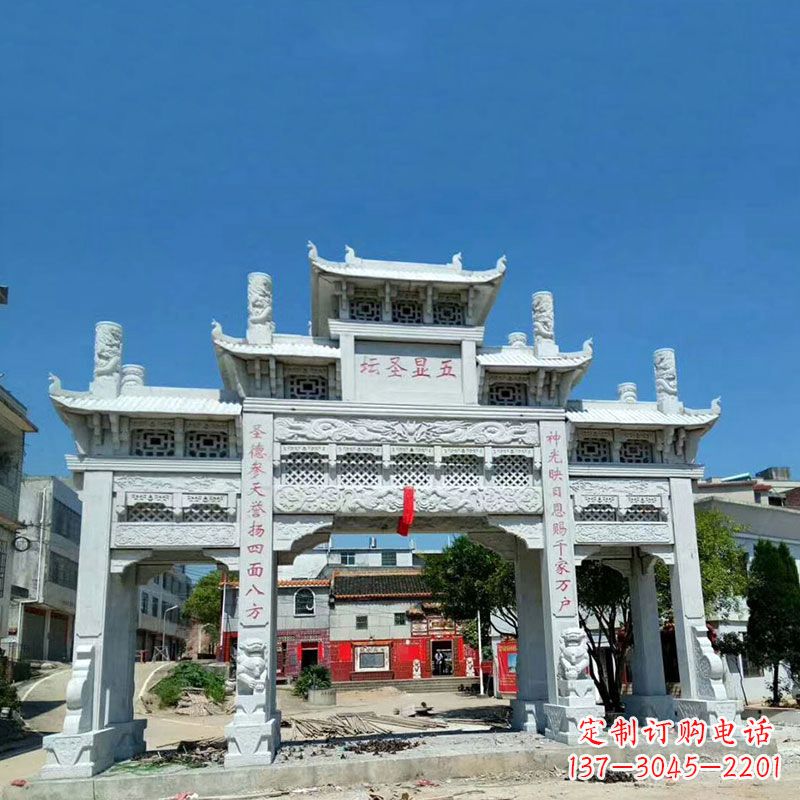 达州全新定制石牌坊雕塑,为您的寺院注入历史文脉