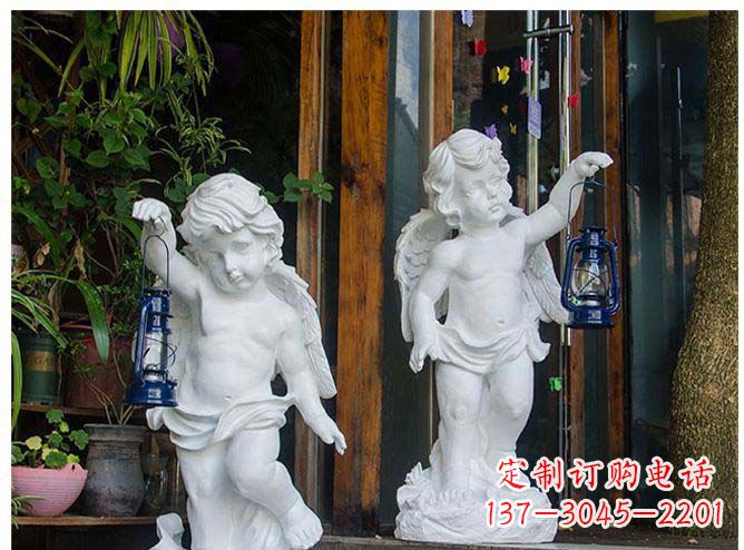 达州白玉天使雕塑,夜晚的灯火璀璨
