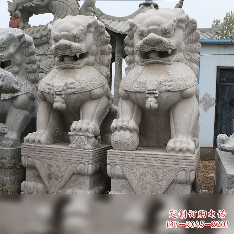 达州精美雕刻,汉白玉天安门石狮子