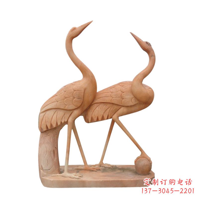 达州汉白玉花仙鹤雕塑,是来自中领雕塑的一件精…