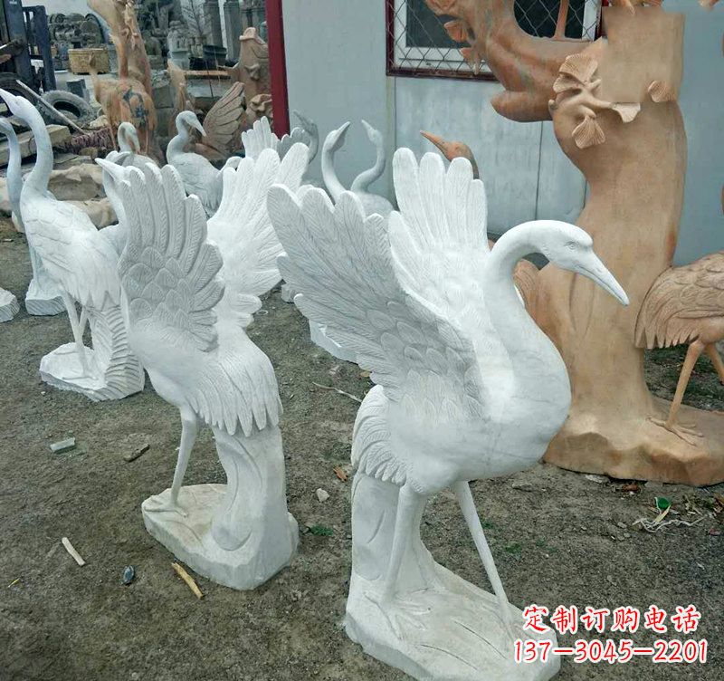 达州装点家园的仙鹤石雕