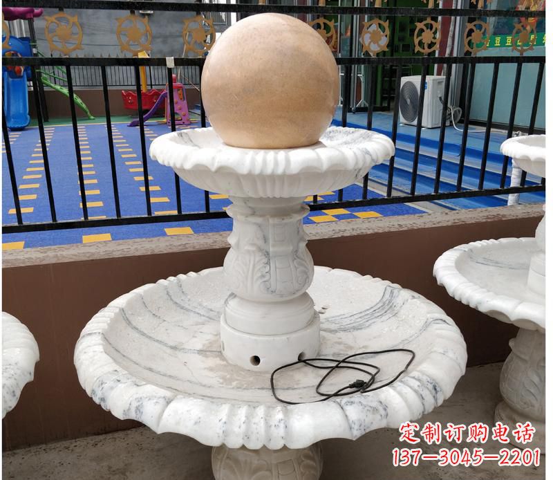 达州汉白玉小型风水球雕塑