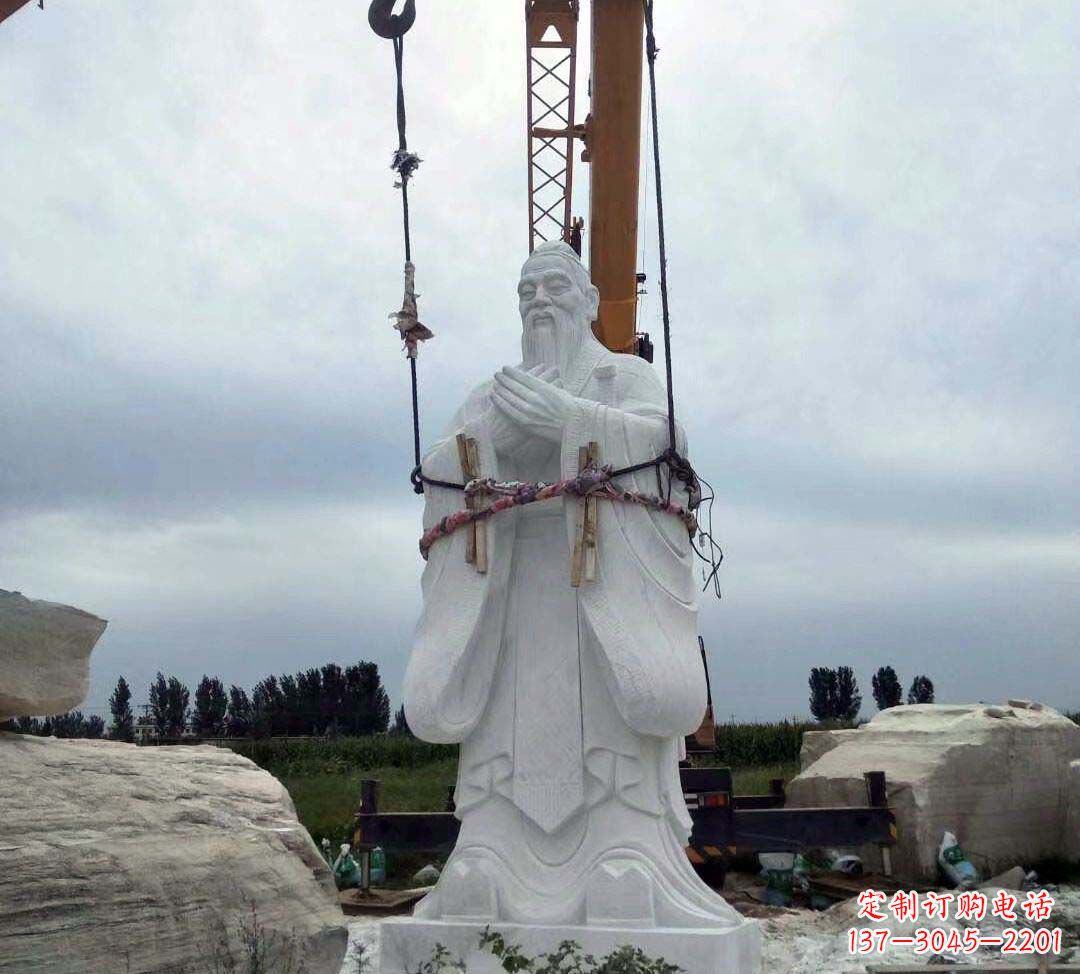 达州超越传统汉白玉校园孔子雕塑