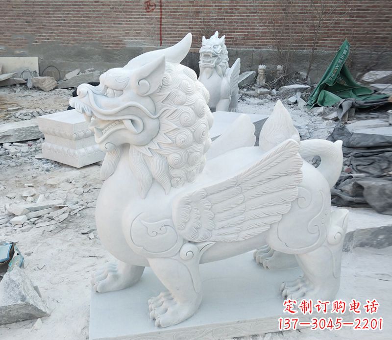 达州品质卓越的汉白玉独角兽雕塑