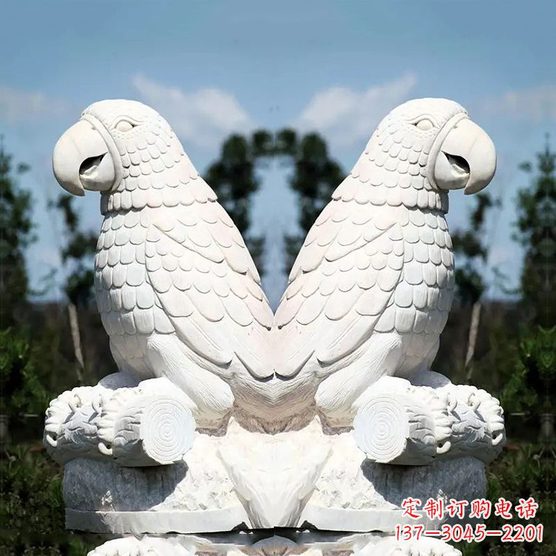 达州汉白玉鹦鹉石雕
