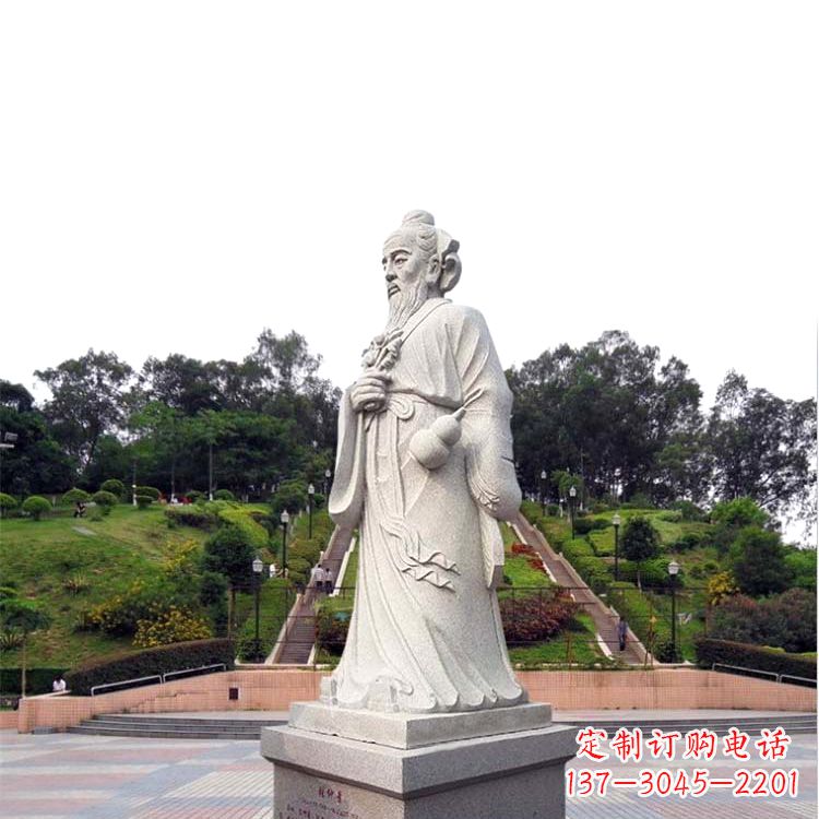 达州张仲景石雕雕塑,精工细作,传承古代文化