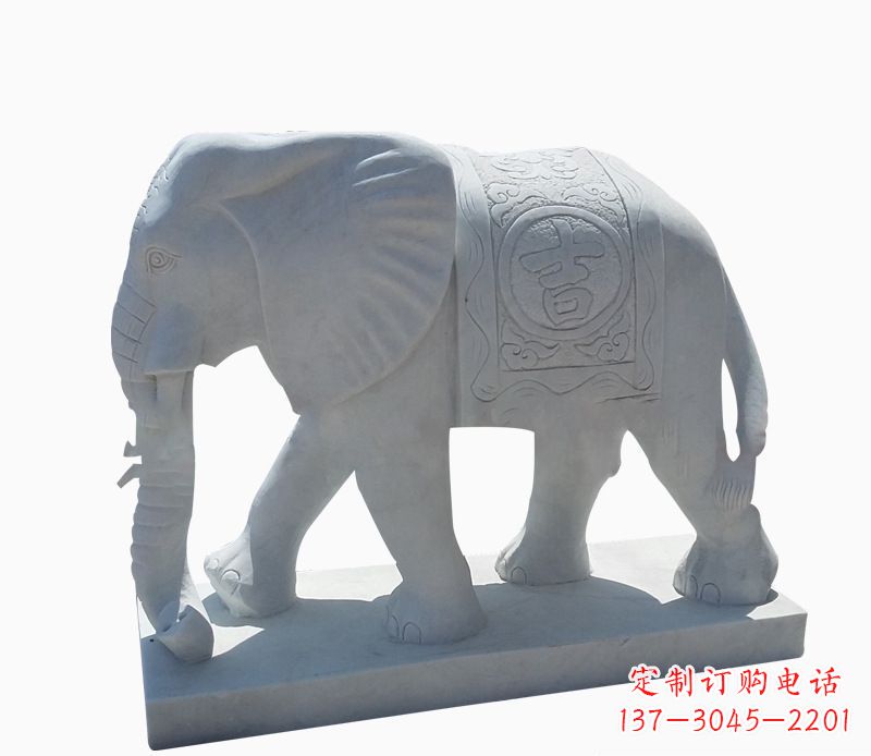 达州桃花开,当铺金,汉白玉大象雕塑,吉祥引财
