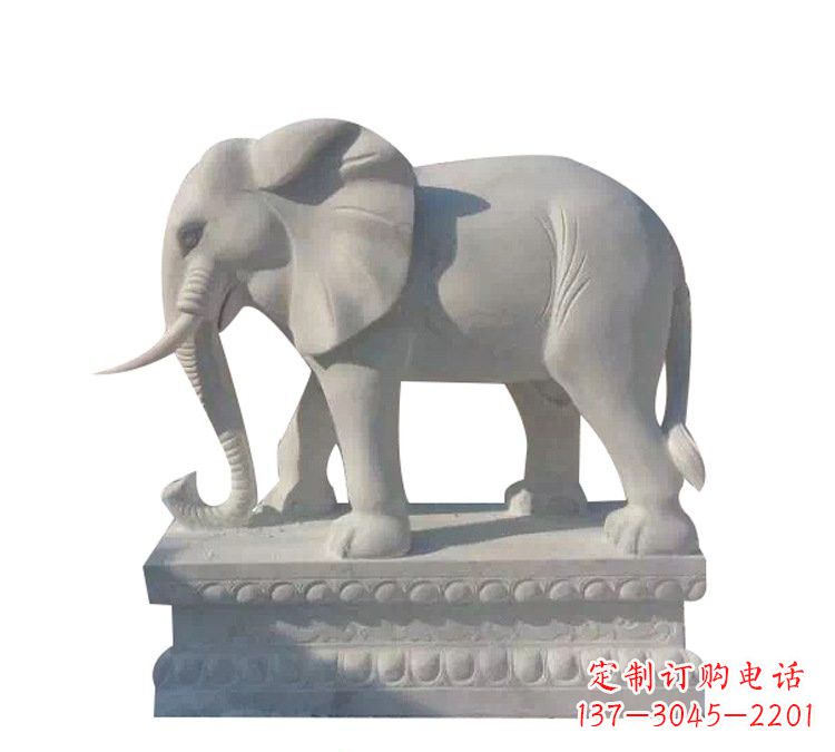 达州精美绝伦的汉白玉大象雕塑