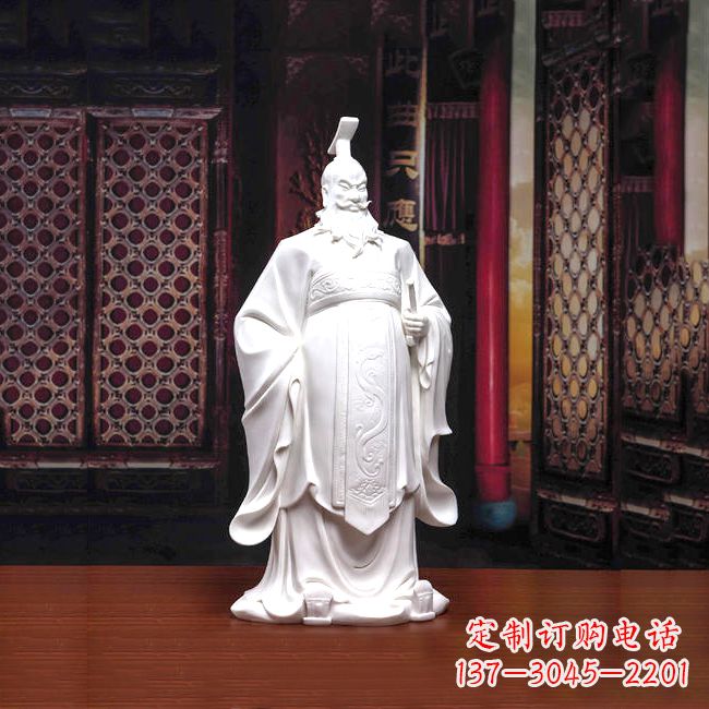 达州汉武帝刘彻汉白玉石雕像