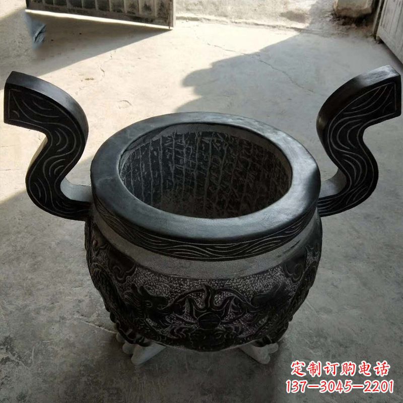 达州中领雕塑:非凡的黑色石头香炉雕塑