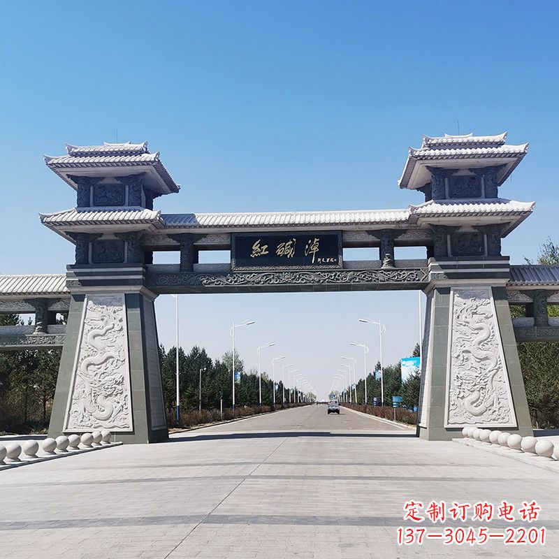 达州红碱淖景区石雕汉阙大门