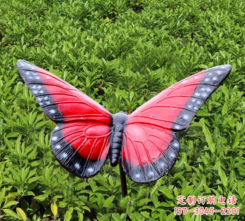 达州红色玻璃钢蝴蝶雕塑