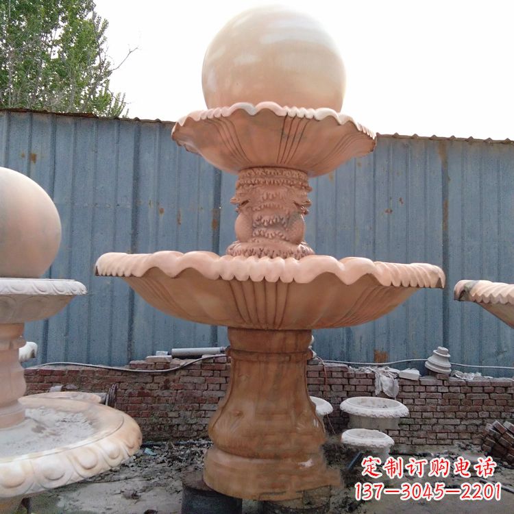 达州专业定制红色风水球雕塑定制