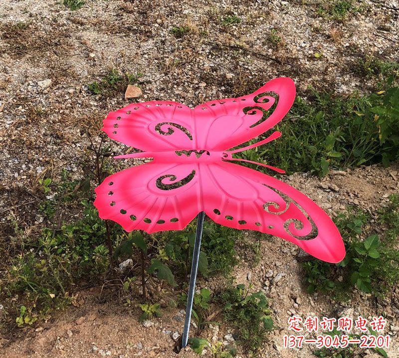 达州红色铁艺不锈钢蝴蝶雕塑