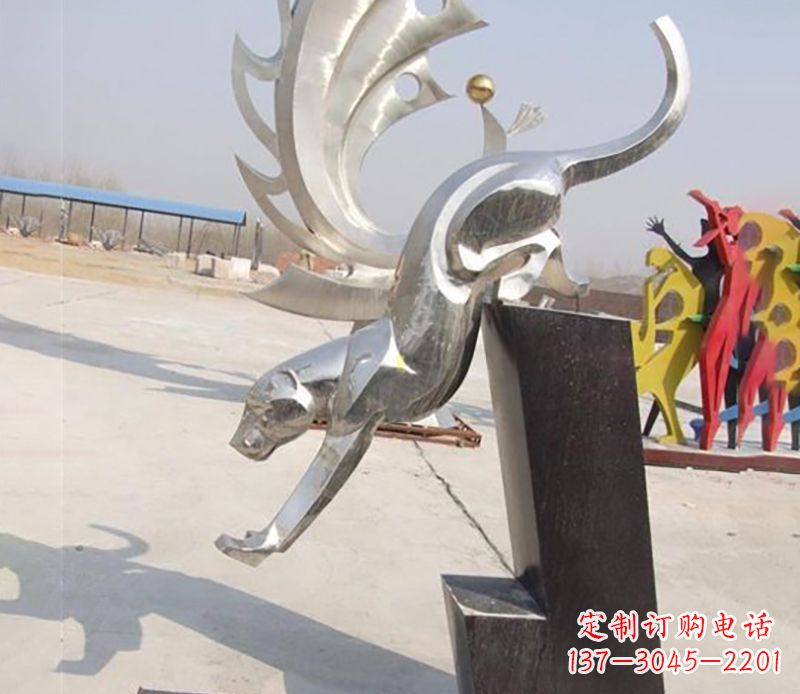 达州经典大气的不锈钢豹子雕塑