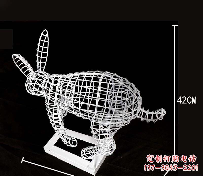 达州全新上市!不锈钢镂空兔子雕塑