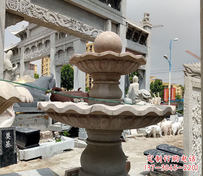 达州户外多层喷泉石雕 (4)