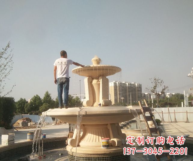达州户外多层喷泉石雕_1
