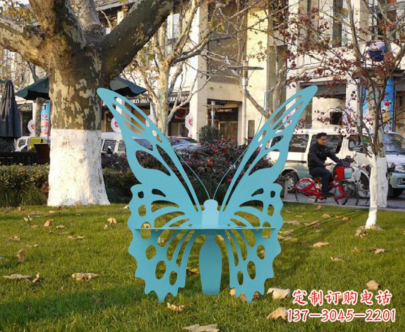 达州中领雕塑专业定制不锈钢蝴蝶雕塑座椅